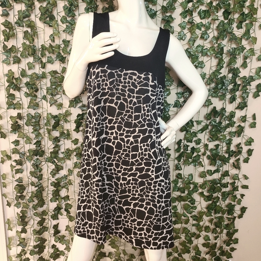 NWD Women's Animal Print Giraffe Summer Casual Midi Dress size L